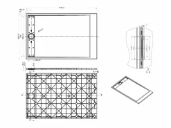 Shower & Design Plato de ducha de resina para colocar, color , 140 cm de largo x 90 cm de profundidad, LYROSA