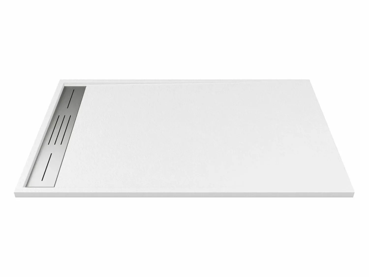 Best Shower & Design Plato de ducha de resina para instalar en superficie o empotrado - - 140 x 80 cm - LYROSA Blanco