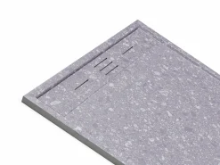 Shower & Design Plato de ducha Efecto Terrazzo extraplano en resina cortable, con desagüe, 140x90 cm, LYROSA