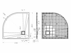 Sale Vente-unique Plato de ducha extraplano para colocar o empotrar, cortable, en resina SMC, en cuarto de círculo, con sifón - - 80 x 80 cm - SYFORSA Blanco