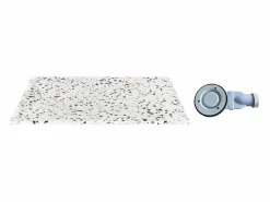 Outlet Shower & Design Plato de ducha extraplano en resina SMC con sifón - terrazo blanco - 120 x 90 cm - MIRNOSA Azul / Blanco