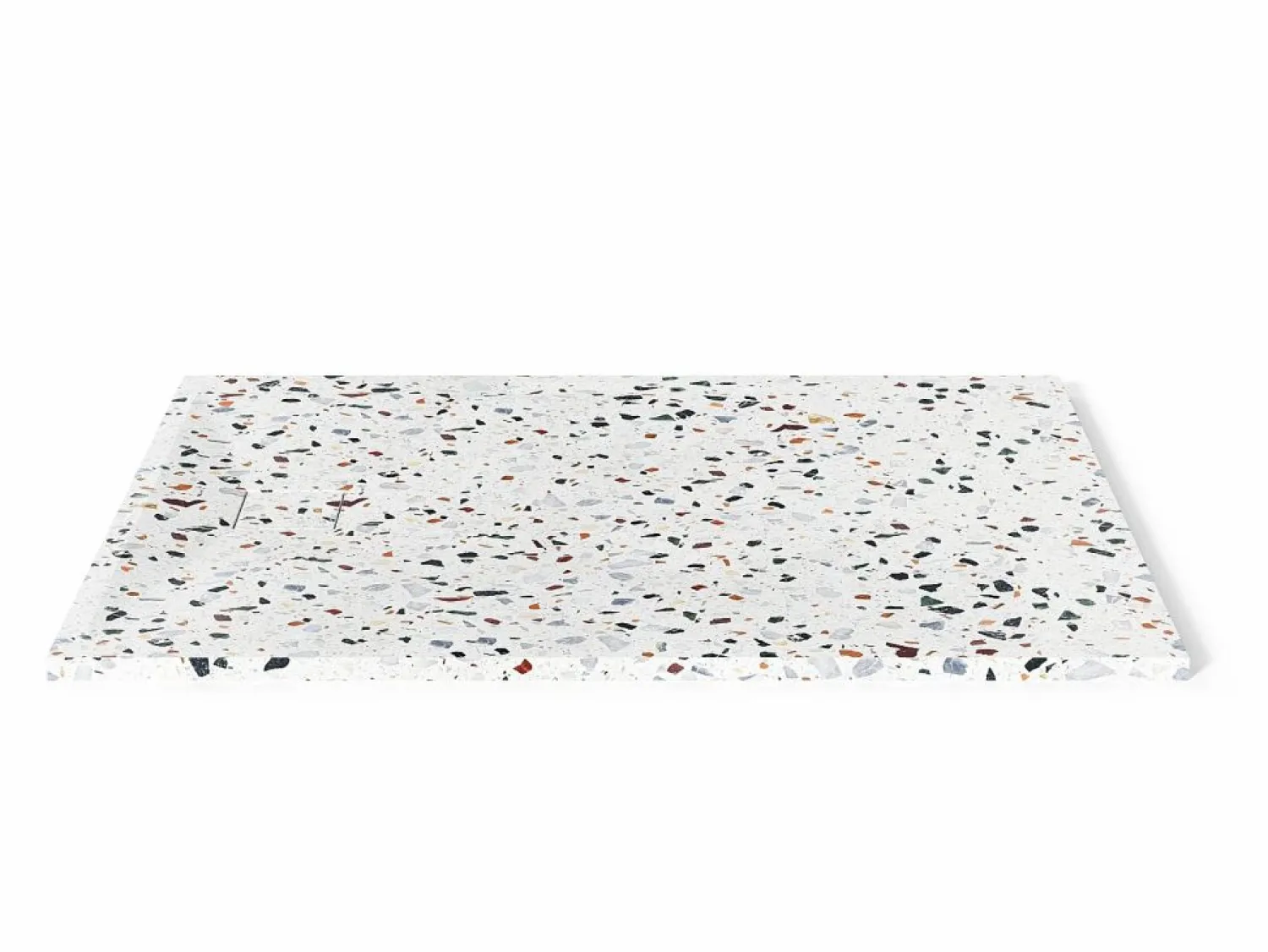 Hot Shower & Design Plato de ducha extraplano recortable de resina SMC - terrazo blanco - 140 x 90 cm - MIRNOSA Azul / Blanco