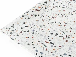 Hot Shower & Design Plato de ducha extraplano recortable de resina SMC - terrazo blanco - 140 x 90 cm - MIRNOSA Azul / Blanco