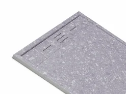 Clearance Plato de ducha italiano cortable en resina SMC - Efecto Terrazzo - 120 x 90 cm - LYROSA Plato De Ducha