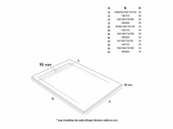 Best STANO Plato de ducha pizarra ARCO 90x140 cm rejilla inox Crema