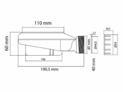 MIRLO Plato de ducha pizarra PURE GRAFITO 100x110 cm rejilla inox