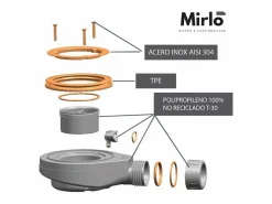 Sale MIRLO Plato de ducha pizarra PURE 70x140 cm rejilla inox Negro