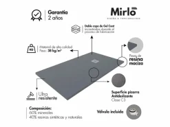 Sale Plato de ducha resina LUX ANTRACITA 80x100cm rejilla inox Plato De Ducha