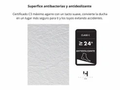 Sale Plato de ducha 90x160 cm resina antideslizante | Carga mineral, textura piedra, | Incluye válvula y rejilla Blanco