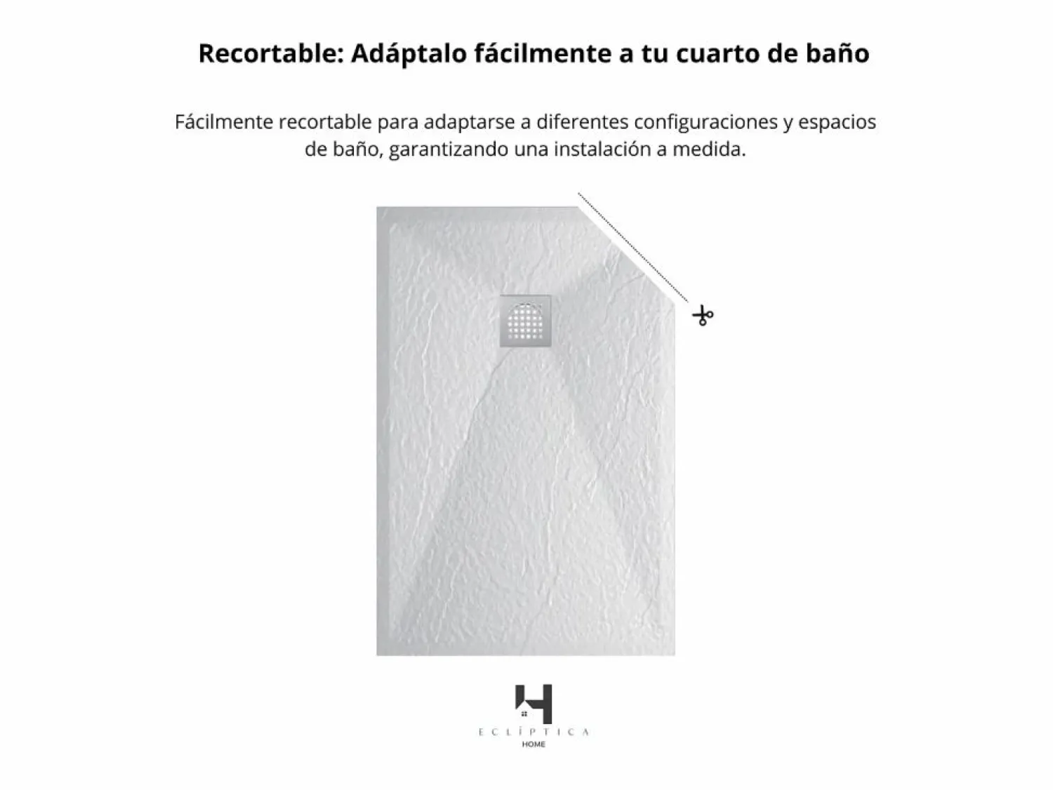 Plato de ducha 70x130 cm resina antideslizante | Carga mineral, textura piedra, | Incluye válvula y rejilla Plato De Ducha