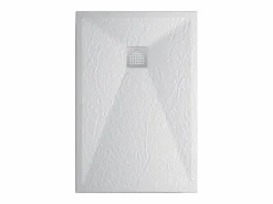 Plato Ducha Resina TITAN- Antideslizante Extraplano Ultraligero Textura pizarra Color 80X170 CM-Valvula+Rejilla Inox
