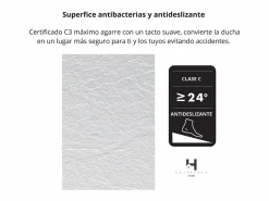 Outlet Plato Ducha Resina TITAN- Antideslizante Extraplano Ultraligero Textura pizarra Color 90X170 CM-Valvula+Rejilla Inox Plato De Ducha