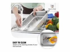 Discount Plato, SucceBuy - Sartén Vaporera de Acero Inoxidable de 10,1 CM de Profundidad con Tapa, 13 L, Antiatasco, Paquete de 4