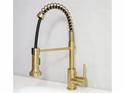 Outlet Essebagno Plimo Mezclador de fregadero con rociador móvil Dorado