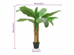 Plátano artificial 9 hojas 120 cm