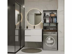 TOPESHOP POLA - Mueble de baño sobre la lavadora - Antracita / Blanco