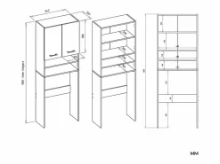 TOPESHOP POLA - Mueble de baño sobre la lavadora - Antracita / Blanco