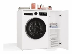 Best POLA NP 1D - Armario para lavadora de baño con puertas 2 estantes - 95x64x88,5 cm - Mueble Para Lavadora