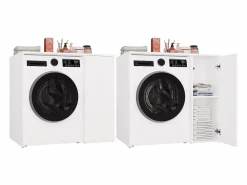 Best POLA NP 1D - Armario para lavadora de baño con puertas 2 estantes - 95x64x88,5 cm - Mueble Para Lavadora