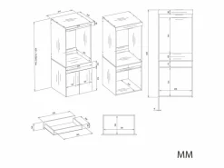 Online POLA TWIN 1S - Mueble de baño para lavadora y secadora, mueble con cajón - 64x64x162 cm - Mueble Para Lavadora