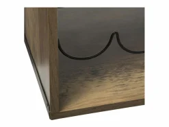Five Portabotellas cuadrado de madera de estilo industrial 31x31 cm