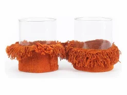 Clearance Portavelas Oh My Gee - Terciopelo Óxido - L Portavelas Y Vela