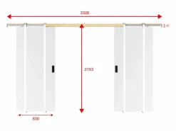 Outlet Porte doble empotrable - 2 x Alt. 205 x L83 cm MDF + PVC - VARIN II Puerta Corredera