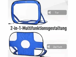 Discount Portería de fútbol desplegable, 2 piezas, portátil y plegable, con bolsa de transporte, (123 x 80 x 80 cm) Azul
