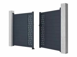 Hot EXPERTLAND Portón aluminio - Ancho 305 x Alt. 181 cm - Antracita - GREGOR Gris antracita