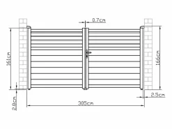 Best Portón aluminio persiana - Ancho 305 x Alt. 166 cm - Antracita - VIAZO Portón