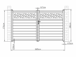 Portón batiente eléctrico de aluminio Ancho 305 x Alt. 181 cm antracita BAZIO Portón