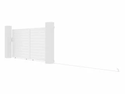 Best EXPERTLAND Portón corredero aluminio Ancho 374 x Alt. 180 cm NAZARIO Blanco