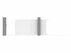 Best EXPERTLAND Portón corredero aluminio Ancho 374 x Alt. 180 cm NAZARIO Blanco