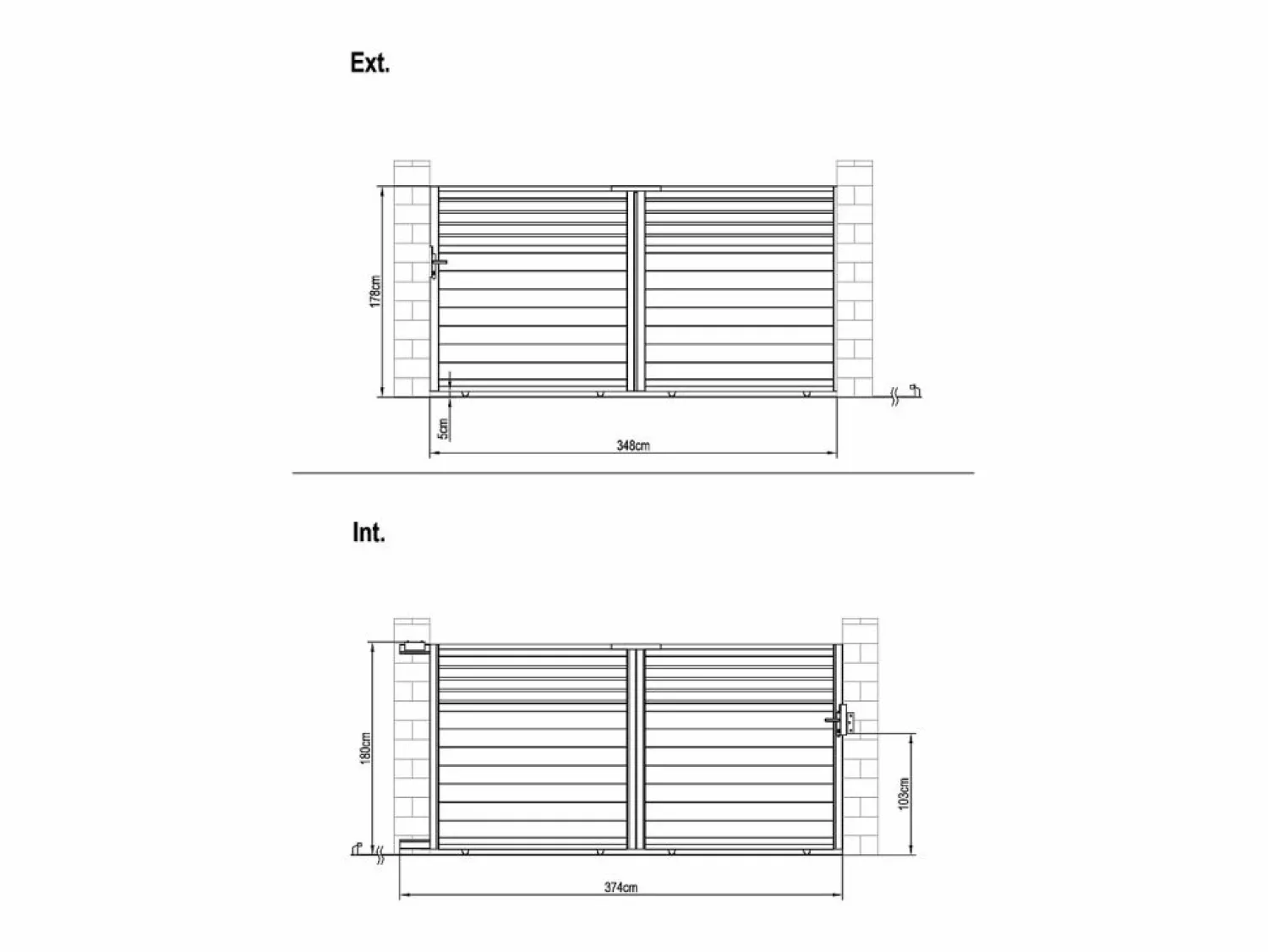 Clearance EXPERTLAND Portón corredizo de aluminio persianado L374 x H180 cm antracita - VIAZO Gris antracita