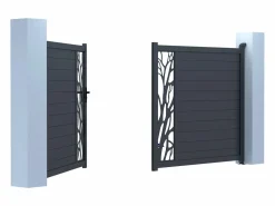 EXPERTLAND Portón de aluminio Ancho 300 x Alt. 164 cm antracita LABRIT II