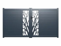 EXPERTLAND Portón de aluminio Ancho 350 x Alt. 179 cm antracita LABRIT II Gris antracita