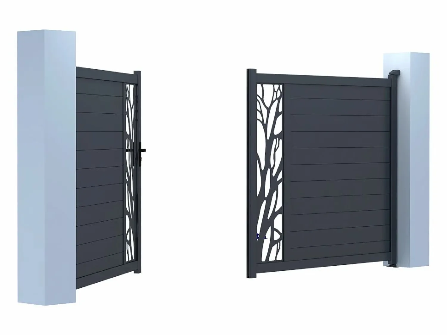 Clearance Portón de aluminio Ancho 350 x Alt. 164 cm antracita LABRIT II Portón