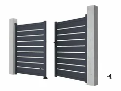 Clearance EXPERTLAND Portón de aluminio color antracita Ancho 300 x Alt. 176 cm PRIMO Gris antracita