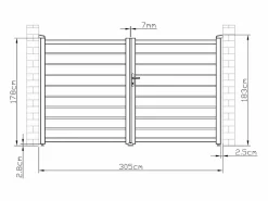 Clearance EXPERTLAND Portón de aluminio color antracita Ancho 300 x Alt. 176 cm PRIMO Gris antracita