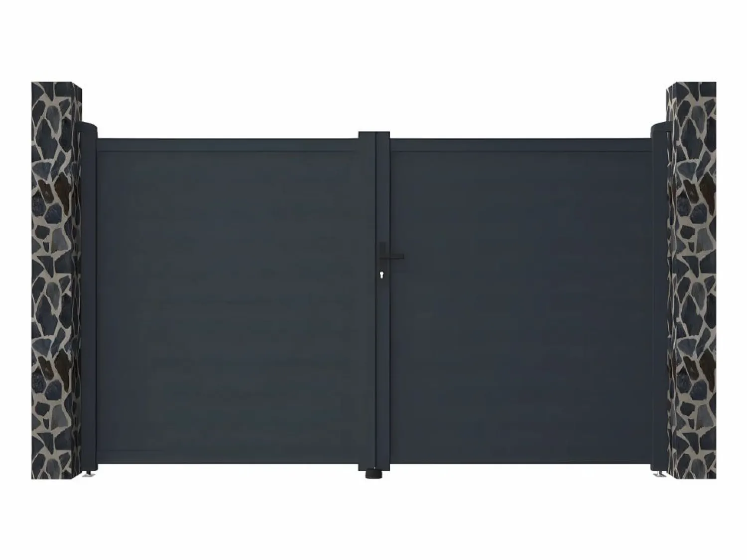 Clearance Portón de aluminio color antracita Ancho 300 x Alt. 173 cm NAZARIO Portón