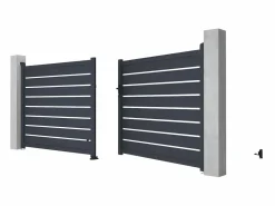 EXPERTLAND Portón de aluminio color antracita Ancho 392 x Alt. 158 cm PRIMO