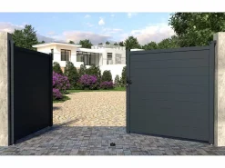 Sale Portón de aluminio color antracita Ancho 350 x Alt. 173 cm NAZARIO Portón