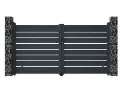 Sale Portón de aluminio color antracita Ancho 300 x Alt. 158 cm PRIMO Portón