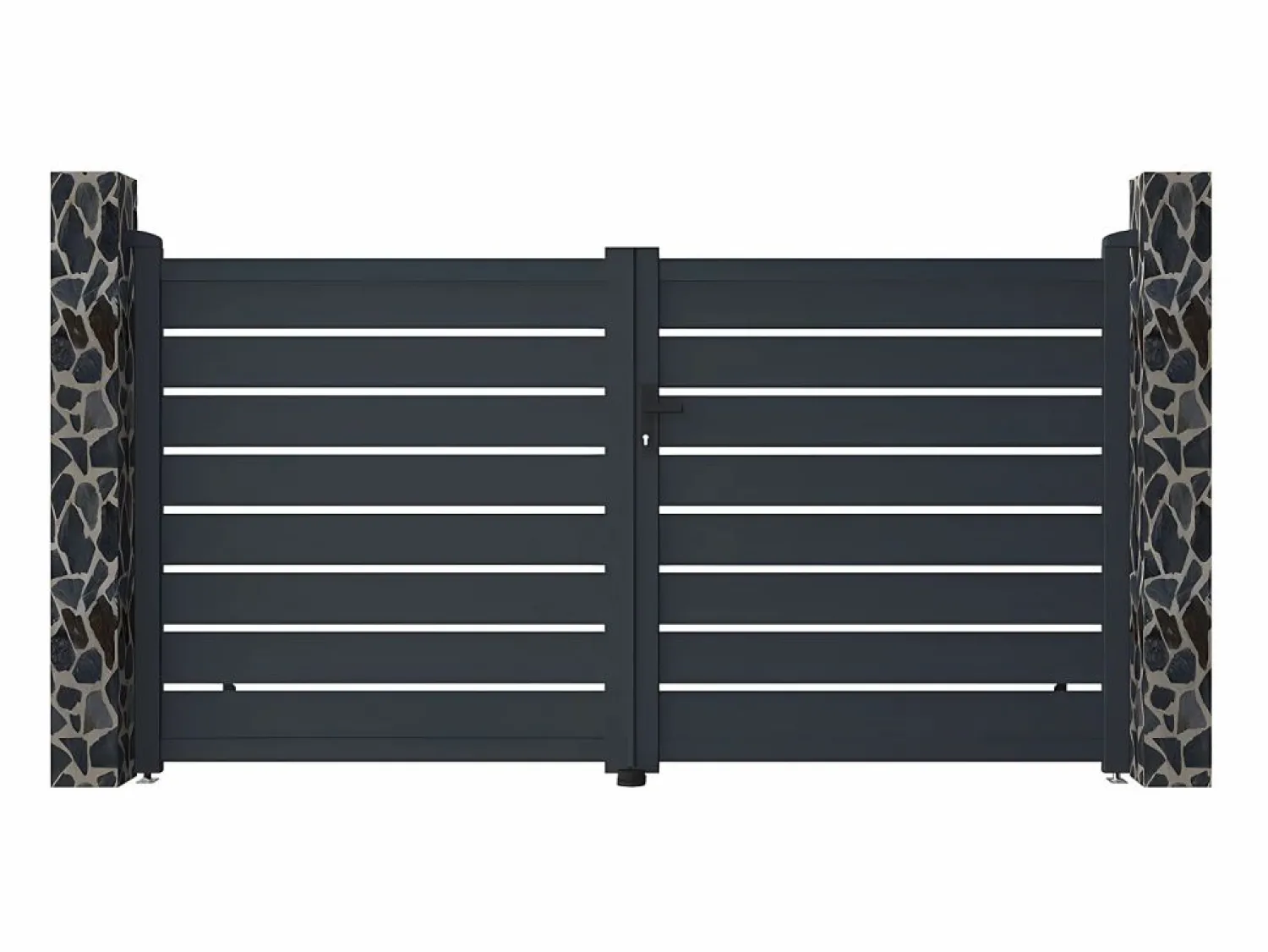 Sale Portón de aluminio color antracita Ancho 300 x Alt. 158 cm PRIMO Portón