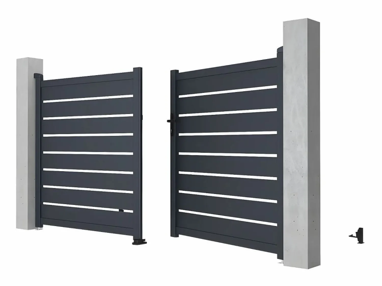 Sale Portón de aluminio color antracita Ancho 300 x Alt. 158 cm PRIMO Portón