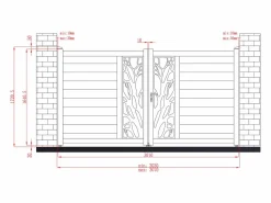 EXPERTLAND Portón eléctrico batiente de aluminio Ancho 300 x Alt. 164 cm antracita LABRIT II