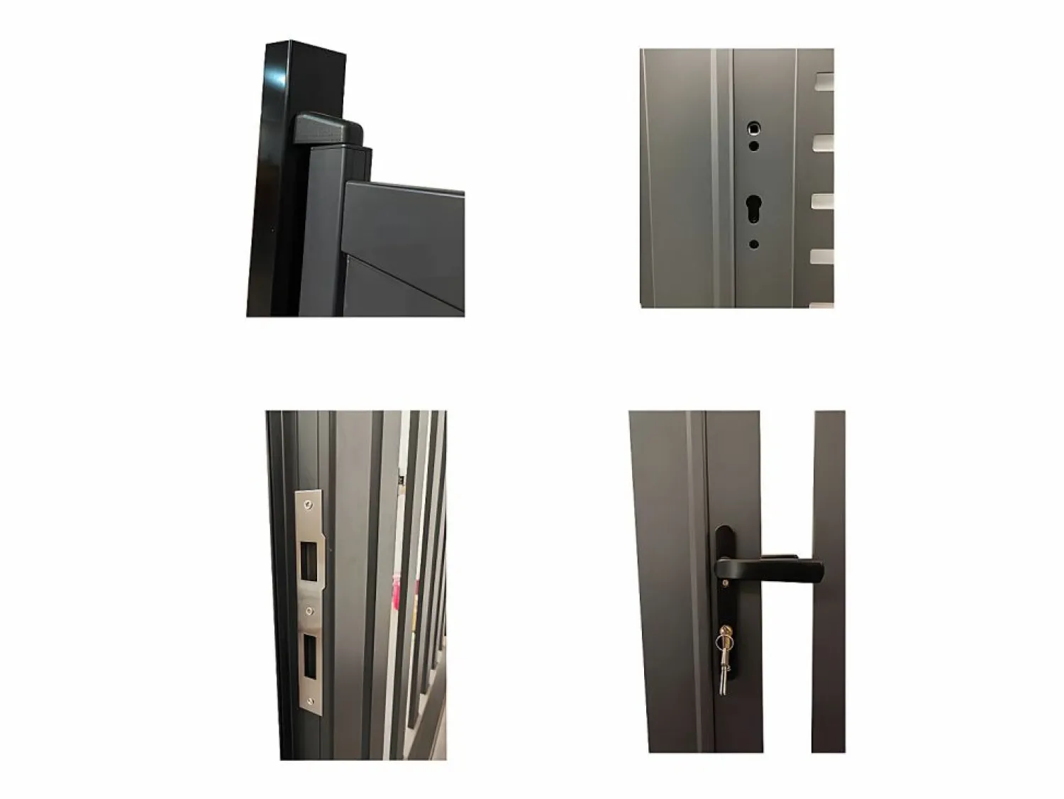 Clearance Portón eléctrico batiente de aluminio Ancho 350 x Alt. 179 cm antracita LABRIT II Portón
