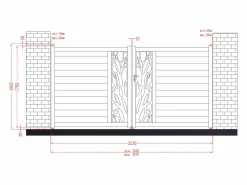 Clearance Portón eléctrico batiente de aluminio Ancho 350 x Alt. 179 cm antracita LABRIT II Portón