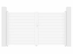 Outlet Portón eléctrico batiente de aluminio Ancho 305 x Alt. 181 cm NAZARIO Portón