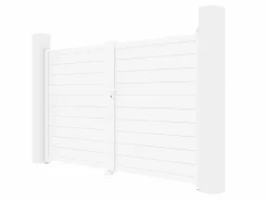 Outlet Portón eléctrico batiente de aluminio Ancho 305 x Alt. 181 cm NAZARIO Portón